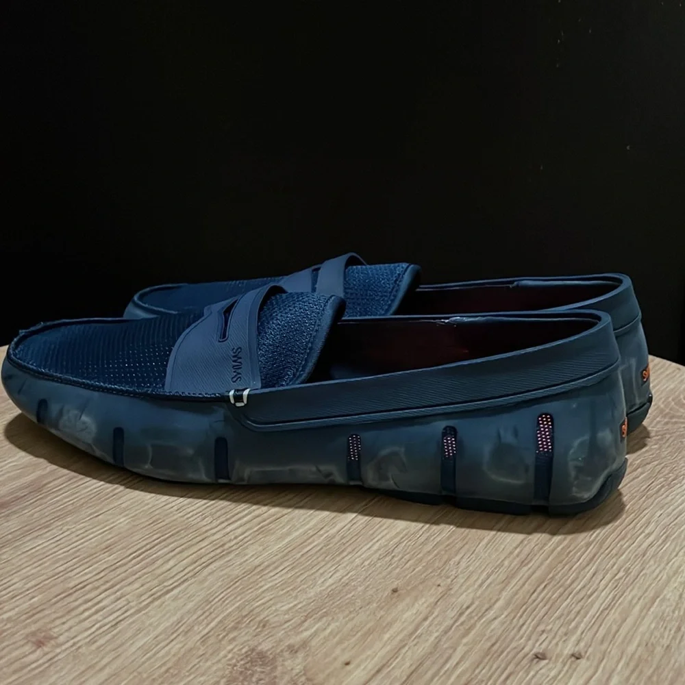 Swims Classic Penny Loafers in Navy Blue